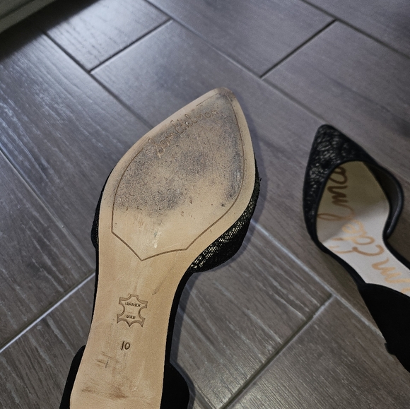 Sam Edelman Opal d'orsay Lace Suede Detail Pointed Toe Leather Heels 10 - Picture 6 of 8